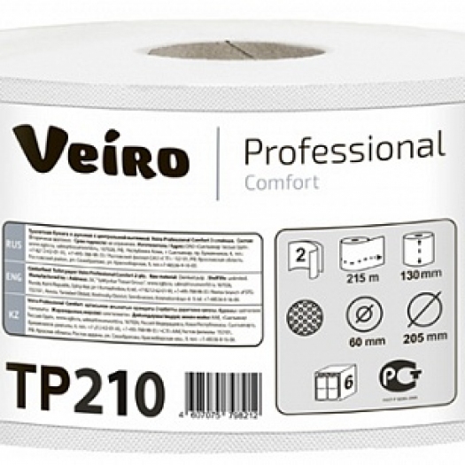 Туалетная бумага в малых
 рулонах с центральной
 вытяжкой Veiro Professional
 Comfort