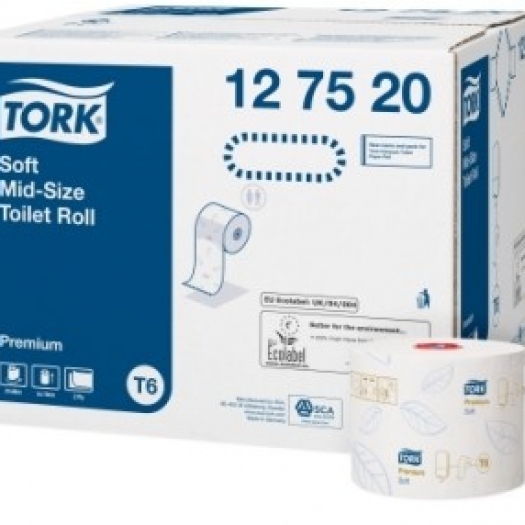 Tork туалетная бумага Mid-size в миди-рулонах мягкая