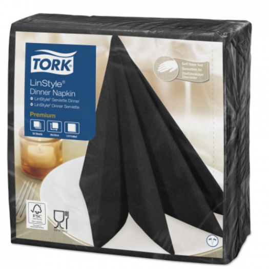 Tork Linstyle салфетки 39х39 черные