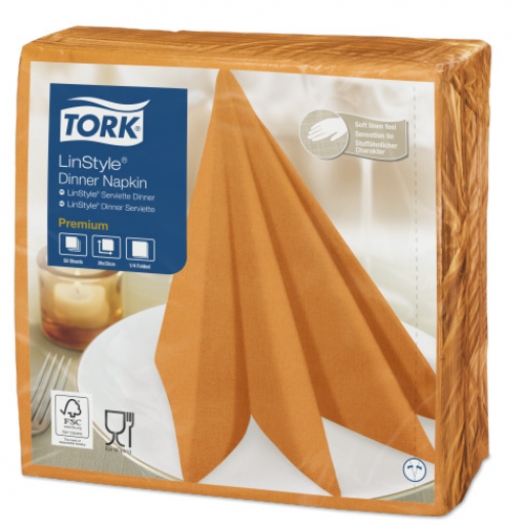 Tork Linstyle салфетки 39х39 оранжевые Tork Linstyle салфетки 39х39 оранжевые
