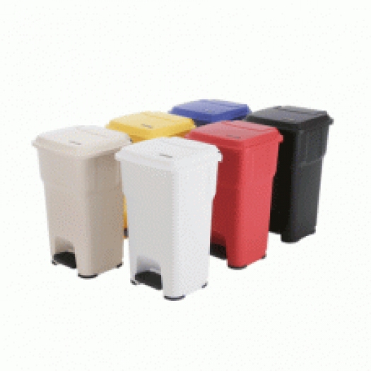 Контейнер ГЕРА с педалью и крышкой 60 л, белый, с наклейками для сортировки Контейнер ГЕРА с педалью и крышкой 60 л, белый, с наклейками для сортировки